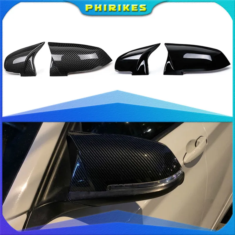 

1 Pair Rearview Mirror Cover Side Wing Rear View Mirror Case Covers Glossy Black For BMW F20 F21 F22 F30 F32 F36 X1 F87 M3