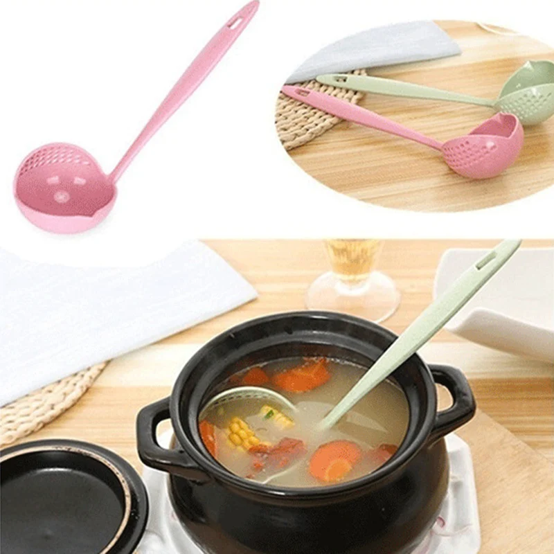 Многофункциональная 2 in 1Filter ложка для супа из каши с длинной ручкой кухонная