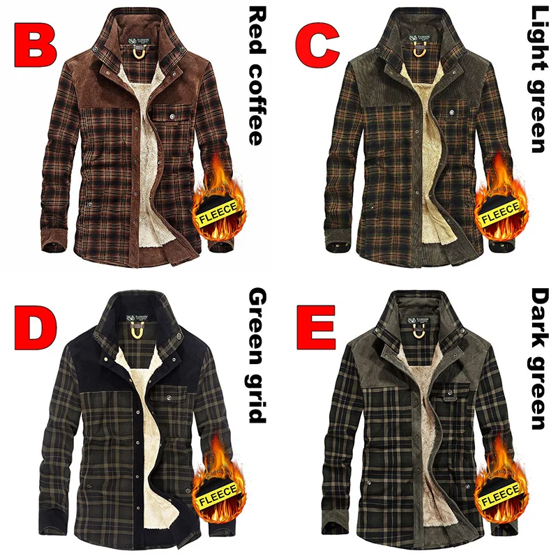 Мужская теплая рубашка в клетку Повседневная из 2020 хлопка с длинным рукавом и