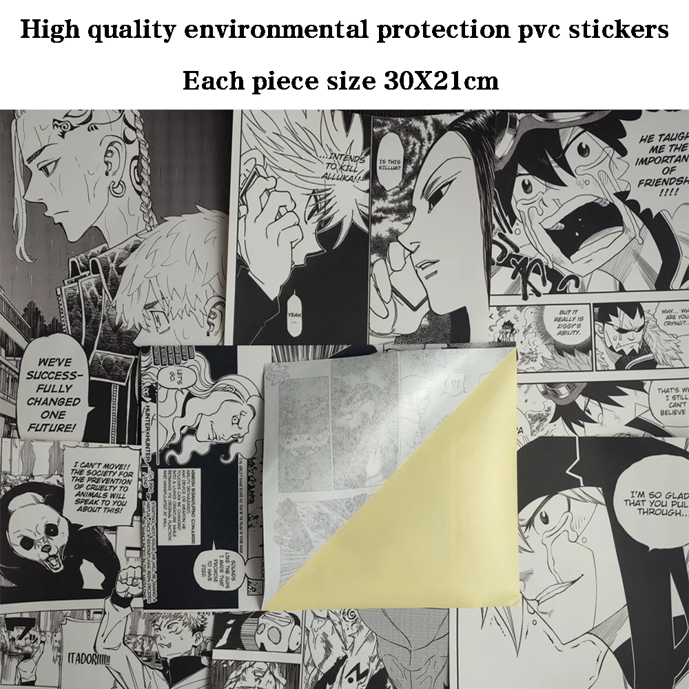 Popular English anime 21x30cm 20/30/40pcs manga wall stickers wallpaper print Teen room decoration | Дом и сад
