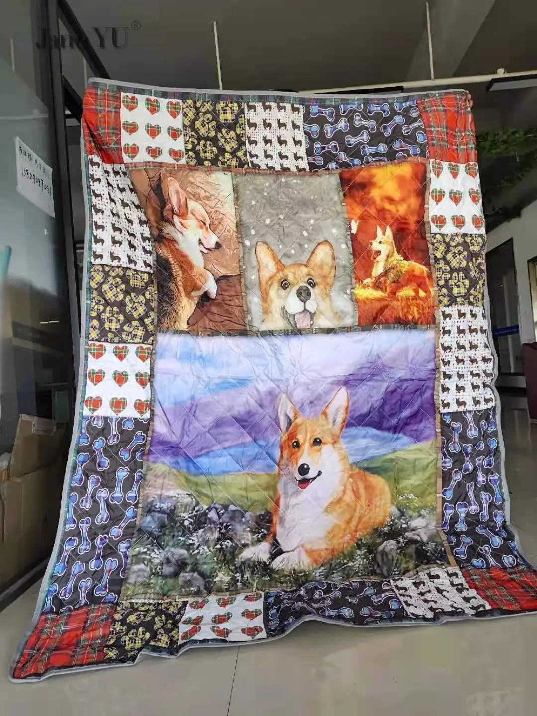 Одеяло JaneYU с принтом милой собаки индивидуальное одеяло на заказ двойное