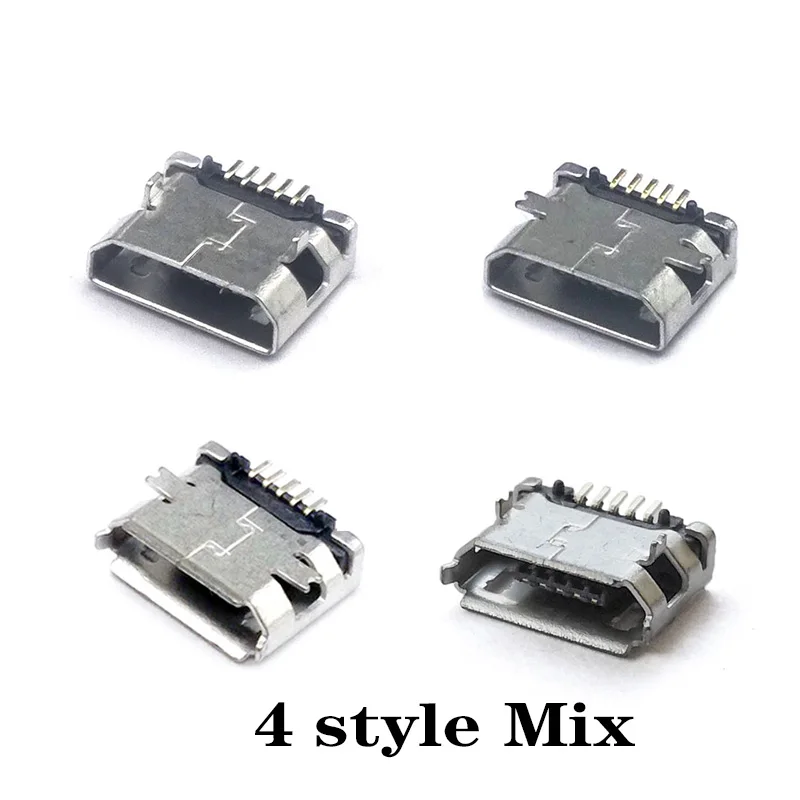 50 шт./лот 5 контактный Micro B SMD микро USB разъем гнездовой хвостовой штекер для