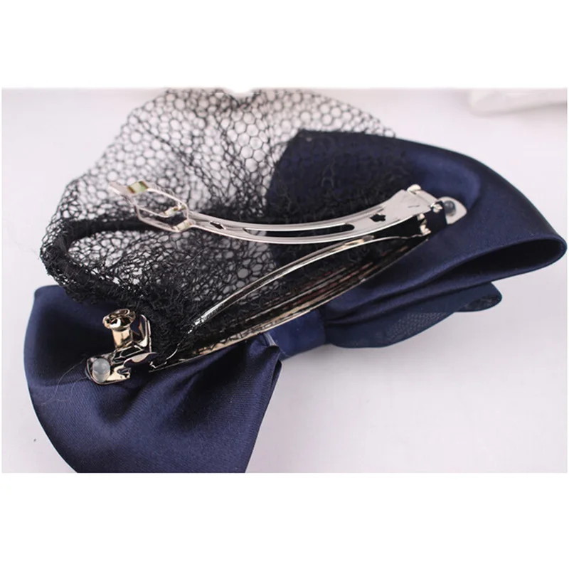 

1Pcs Popular Women Bow Barrette Hair Clip Cover Bowknot Net Bun Snood Hairpin Hair Accessories 3 Colors