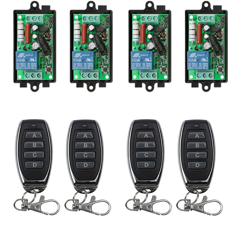 

AC220V 1CH RF Wireless Remote Control Relay Switch Transmitter+Receiver Security System Garage Doors shutters lamp