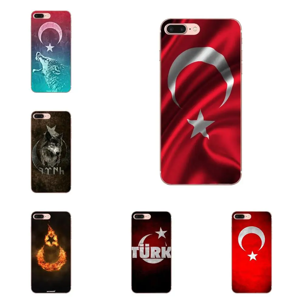 Чехол для телефона из ТПУ с рисунком сделай сам флаг турецкого волка iPhone 11 Pro 4 4S 5 5S