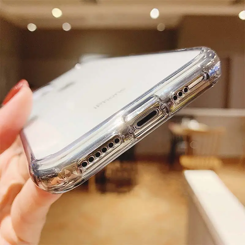 Роскошный мягкий чехол из ТПУ для iPhone 12 11 Pro XR XS Max прозрачный силиконовый 6 7 8 Plus