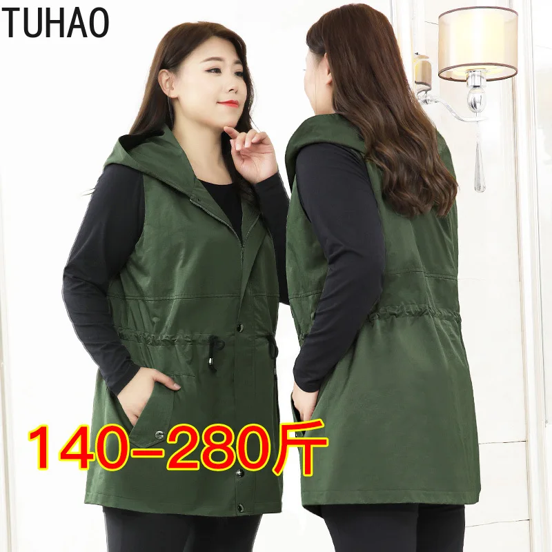 Женский Повседневный жилет TUHAO офисный в стиле сафари большие размеры 10XL 9XL 8XL 7XL