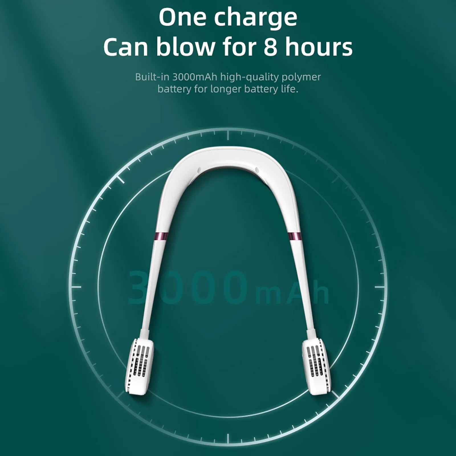 

2021 CARPRIE New And High Quality Neckless Hanging turbine noise reduction sports fan 3-speed adjustable USB charging fan