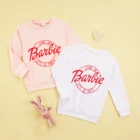 Повседневная Толстовка для малышей, Осенний пуловер с длинным рукавом и круглым вырезом и буквенным принтом для маленьких девочек 18 мес.-6 лет