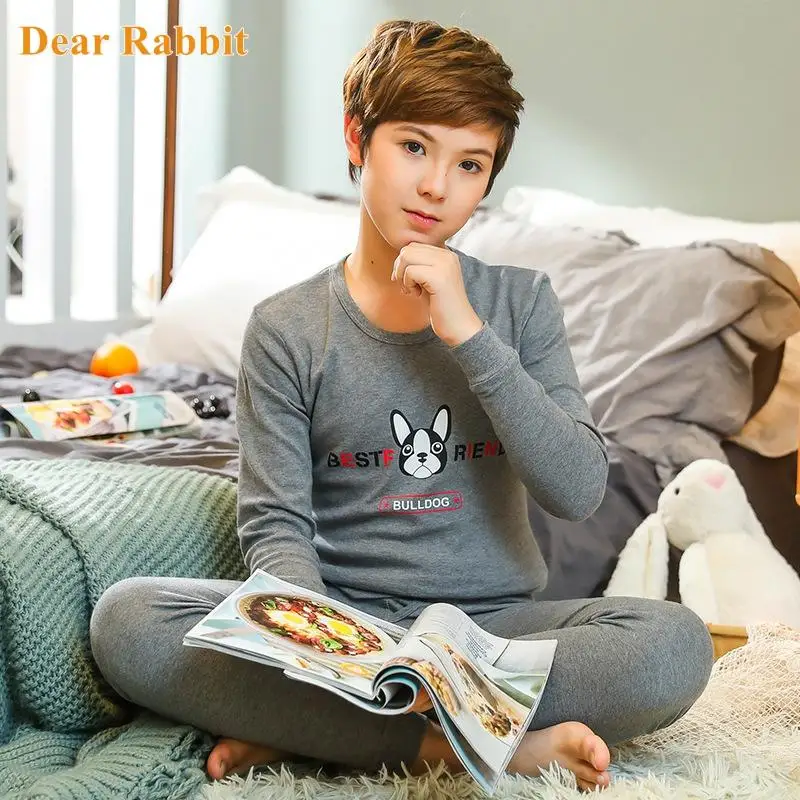 

2022 Winter Cotton Kids Clothing Sets Child Warm Sleepwear Cartoon Animals Print Teens Boys Nightwear Children Pajamas For Girls
