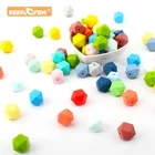 Детские Силиконовые шестигранные бусины для прорезывания зубов, 14 мм, 100200500 шт.