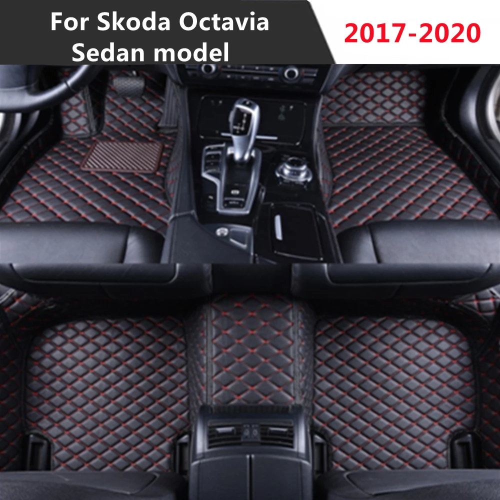 

Для Skoda Octavia седан (2017-2020) 2018-2019 все годы Кожи Пользовательские Авто Пол коврик для ног стайлинга автомобилей индивидуальной подгонки
