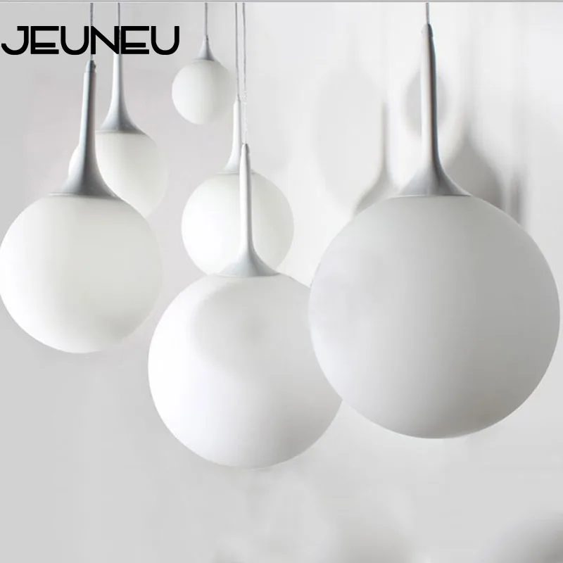 Лофт современный простой подвесной светильник светодиодный E27 молочно белый