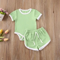 2020 talloly summer new girls home service suit short sleeved romper shorts two piece simple style