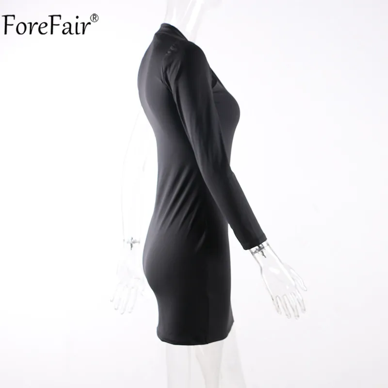Forefair, красное сексуальное облегающее платье на одно плечо, вечерние платья с длинным рукавом для ночного клуба, женские мини платья белого, красного и черного цвета