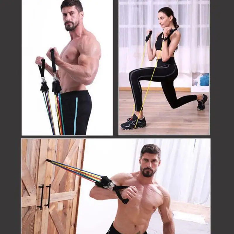 

11 Pcs Latex Resistance Bands Crossfit Training Exercise Yoga Tubes Pull Rope Rubber Expander Elastic Bands Fitness Equipment