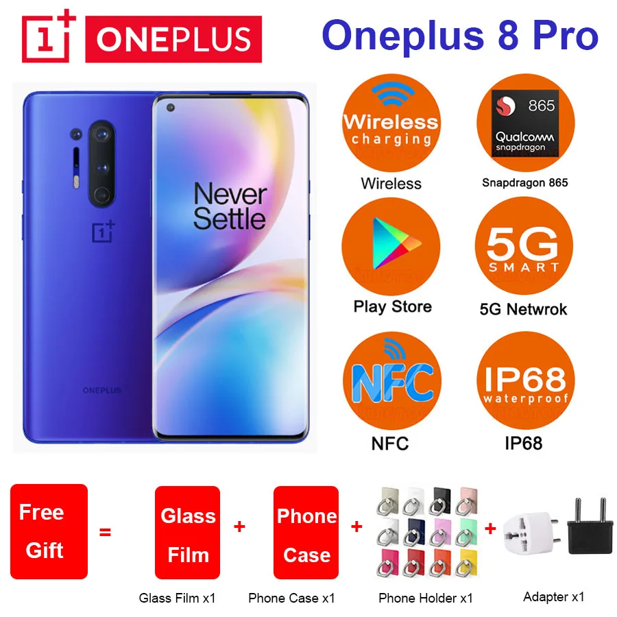 Глобальный Встроенная память Oneplus 8 pro 5G мобильный телефон 6 78 &quotSnapdragon 865 четыре
