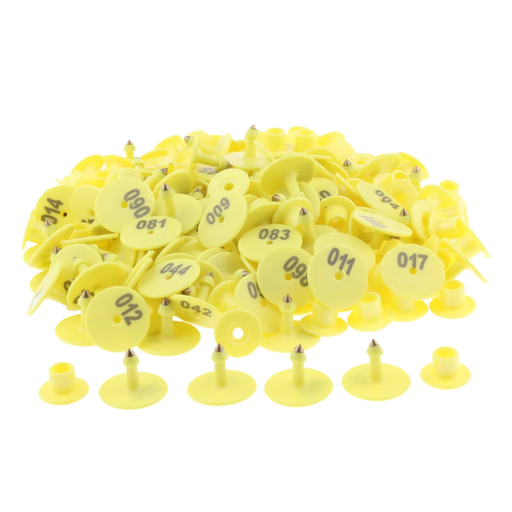 100 шт. предномерная идентификация поголовья Ушная бирка для свиньи козьей Овцы