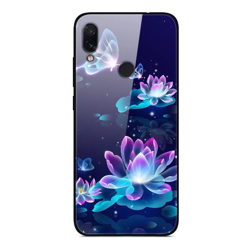 25 Для Xiaomi Redmi 7 Чехол из закаленного стекла твердая задняя крышка для Xiaomi Redmi Note 7 чехлы для телефонов силикон бампер Coque на Redmi7 Note7 - Цвет: 25