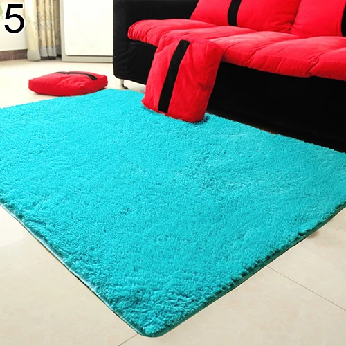 

2021New Candy Color Soft Anti-Skid Carpet Shaggy Rug Living Bedroom Floor Mat