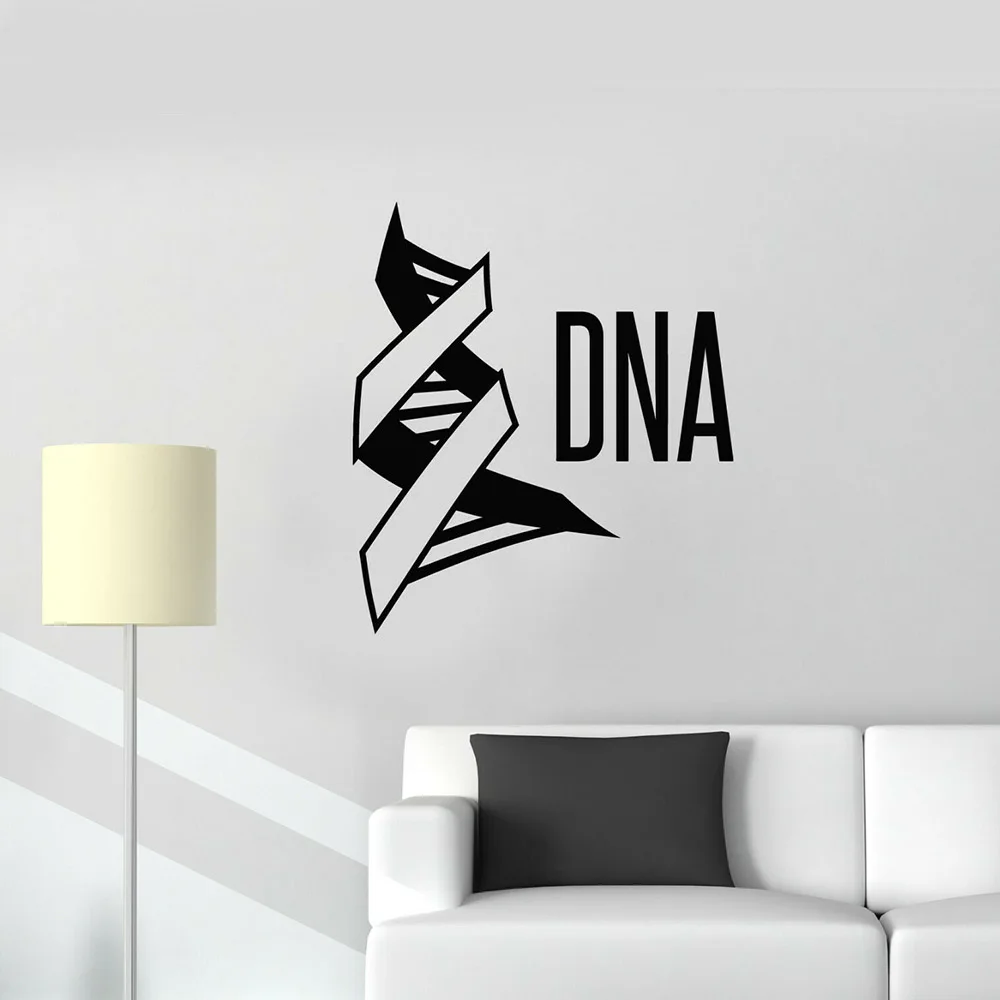

WJWY DNA Molecule Wall Stickers Science Genealogy Biology Letter Vinyl Wall Decal For Children Bedroom School Decoration Posters