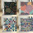 Декоративная Водонепроницаемая занавеска для душа, экзотическая 3d-занавеска с принтом в богемном стиле, с крючками, с рисунком Пейсли, в индийском стиле