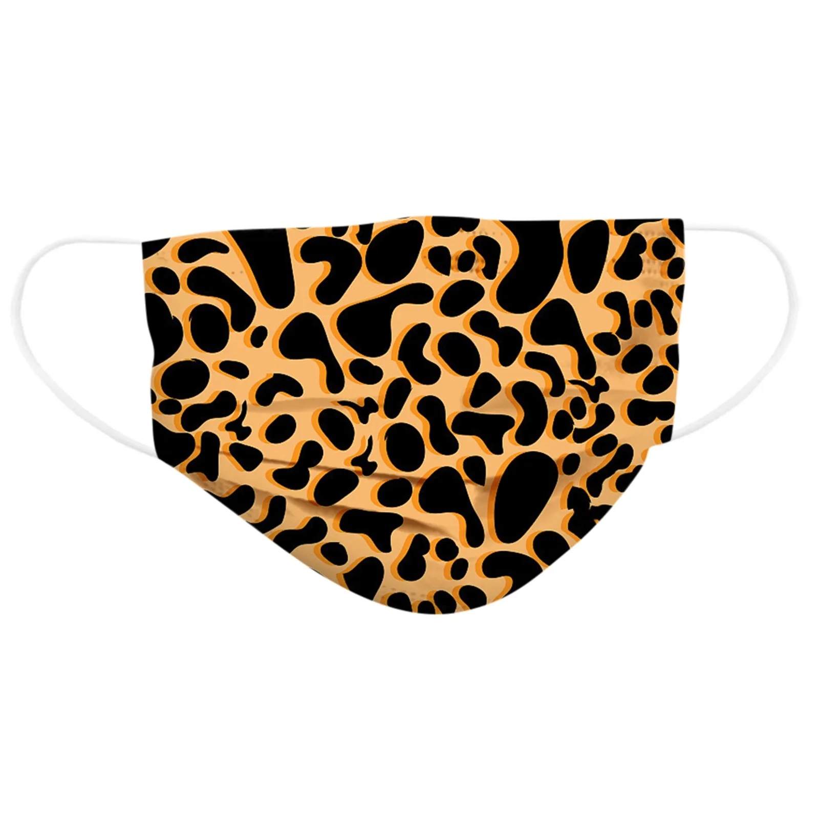 

50pcs Adult Disposable Protective Masks Non-woven 3-layer Leopard Face Mask Breathable Disposable Earband Adult Mouth Mask d5