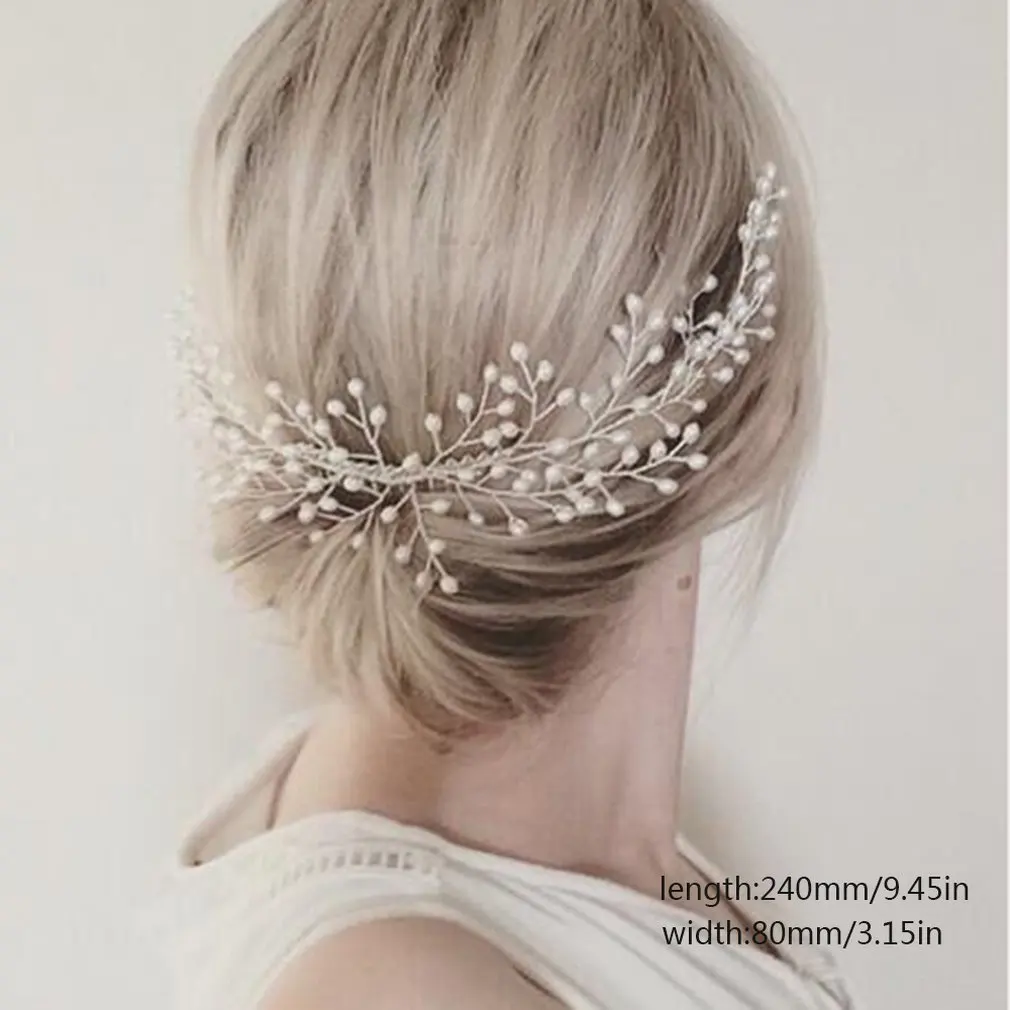 

Charming Imitation Pearl Bridal Headband Bridal Hair Jewelry Accessories Headwear Wedding Hair Band Crown Hair Decorate