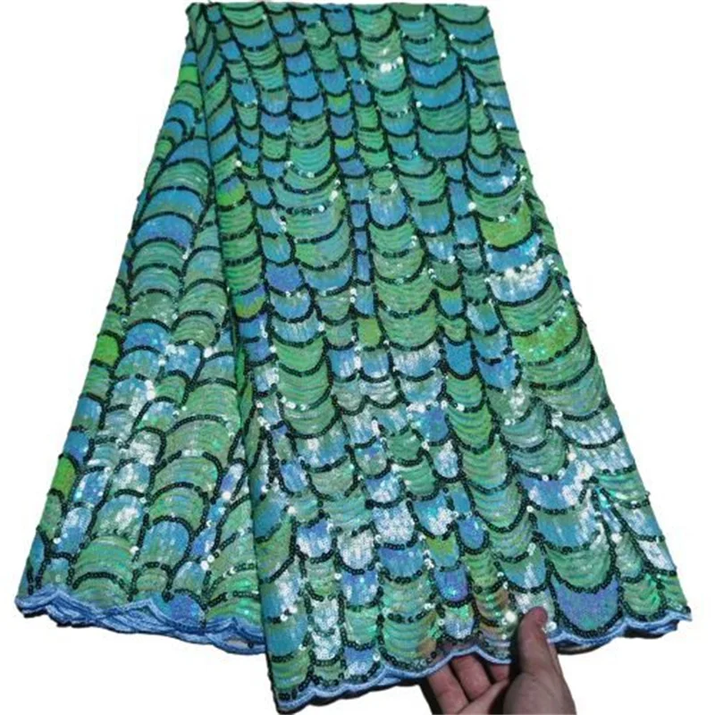 Нигерийская кружевная ткань 2019 зеленая Высококачественная бархатная
