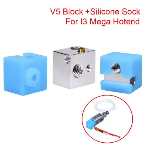 E3D V5 нагревательный блок V5 силиконовый носок для оригинального Anycubic I3 Mega/Chiron V5 Hotend Экструдер 3D принтер запчасти V5 алюминиевый блок