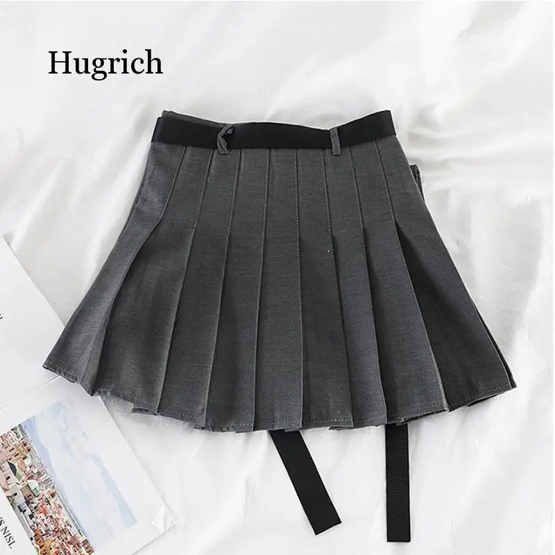 

Fashion High Waist Harajuku Women Skirts Safari Black Red Short Skirt Womens Streetwear Tooling Half-length Pleated Skirt