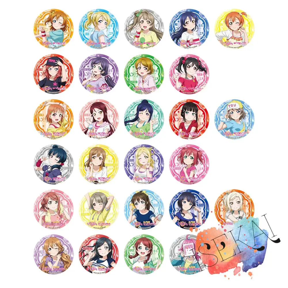 Значок аниме Love Live All Stars, металлическая брошь-значок Aqours PDP Lovelive Sunshine Perfect Dream Project Значок аниме Love Live All Stars, металлическая брошь-значок Aqours PDP Lovelive Sunshine Perfect Dream Project
