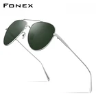 FONEX Мужские солнцезащитные очки, поляризационные очки из чистого титана, солнцезащитные очки для вождения и улицы, UV400, 8507