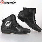 Мужские мотоциклетные ботинки, кожаные дышащие, защита от столкновений, для мотокросса, внедорожного велосипеда, езды на велосипеде, Уличная обувь A015, на лето