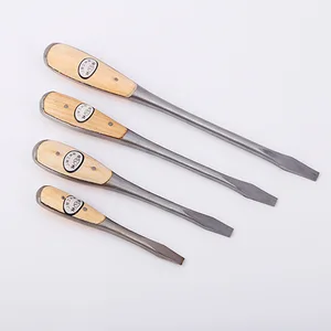 Шлицевая отвертка 681012 дюйма, отвертка с плоским лезвием, отвертка из высокоуглеродистой стали с деревянной ручкой, 1 шт.