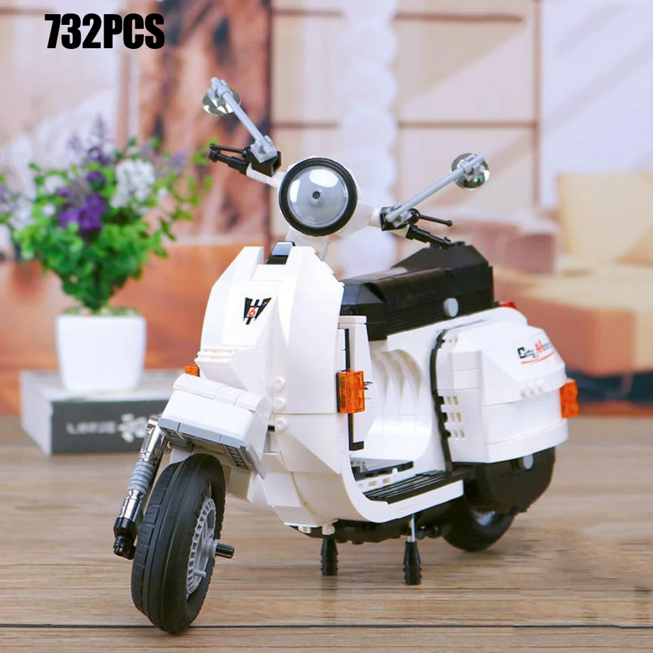 Technics мотоцикл vespa moc строительный блок Сборная модель кирпичи обучающая игрушка