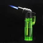 Высокоструйная Бутановая Зажигалка с прозрачным корпусом, регулируемая Бутановая лампа для барбекю