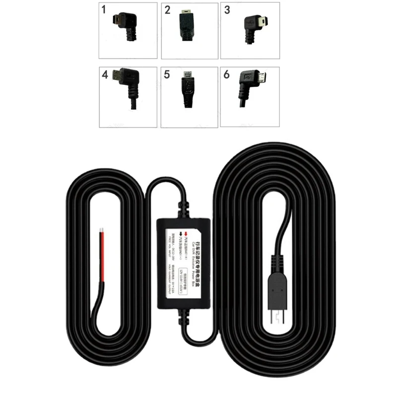

Комплект из жесткого провода для видеорегистратора с Micro/Mini USB, 12-30 в до 5 В, зарядное устройство для автомобильного видеорегистратора, шнур п...