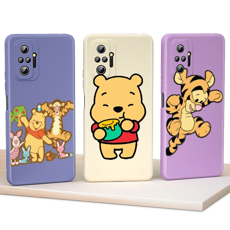 

Liquid Silicone Soft Cover Disney Pooh Animation For Xiaomi Redmi Note 7 8 8T 9T 9 9S 10S 10T 10 Pro Max 5G Phone Case