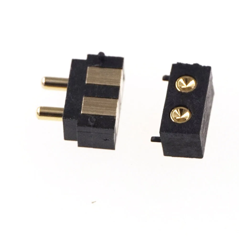 Подпружиненный контактный разъем Pogo 2 контакта прямоугольный монтаж поверхности