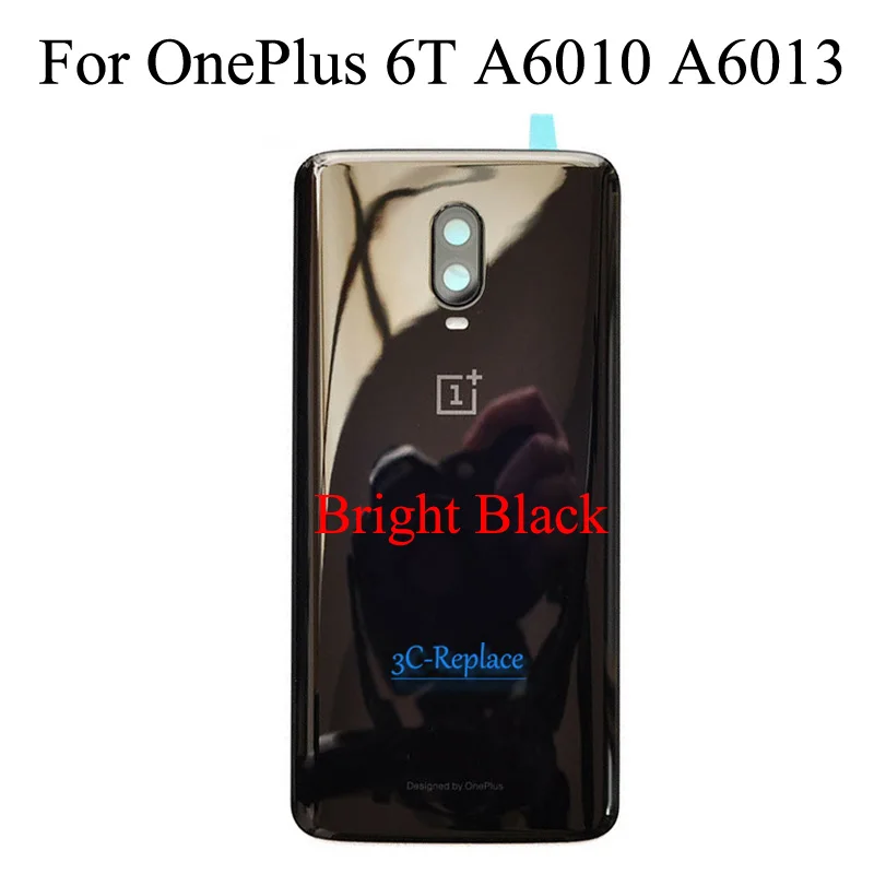 Bright Black Onep 6T Для Oneplus X 2, 3, 3 T, 5, 5, 6, 6 T, 7 Global задняя крышка батарейного отсека, корпус, чехол, Задние стекла, запчасти One plus 1+ 7 PRO GM1910, GM1911 - Цвет: Bright Black Onep 6T