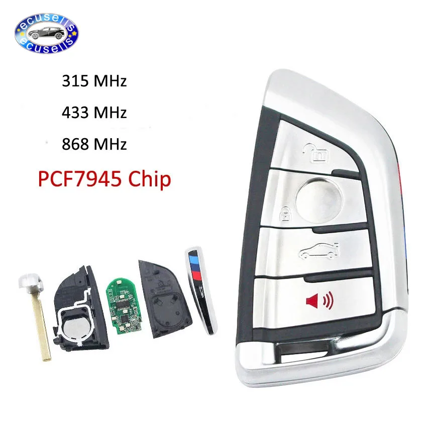 4 кнопки 315/433/868 МГц для BMW CAS4 +/FEM F Series X3 X4 M2 M3/M4 2011 2017 с чипом PCF7945|Ключ от авто| |