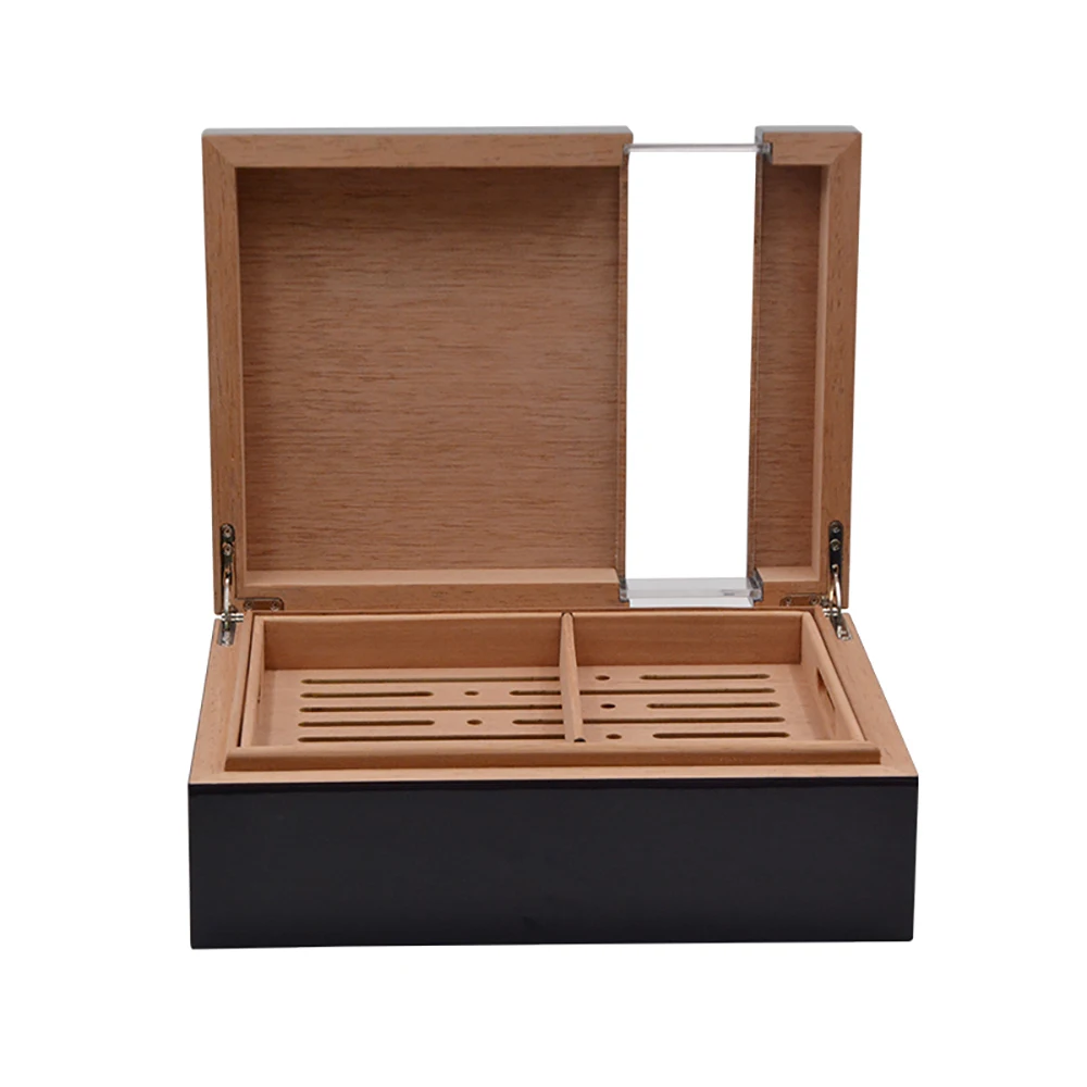 VOLENX 2-Layers Humidor Acrylic Window Cigar Box with Hygrometer and Humidifier Large Capacity Cabinet Holds 50 Fingers | Дом и сад