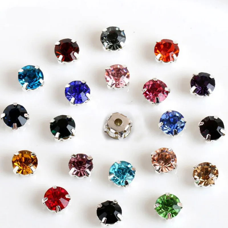 200 шт. 4 мм ss16 стеклянные круглые серебряные стразы с плоским основанием цветные