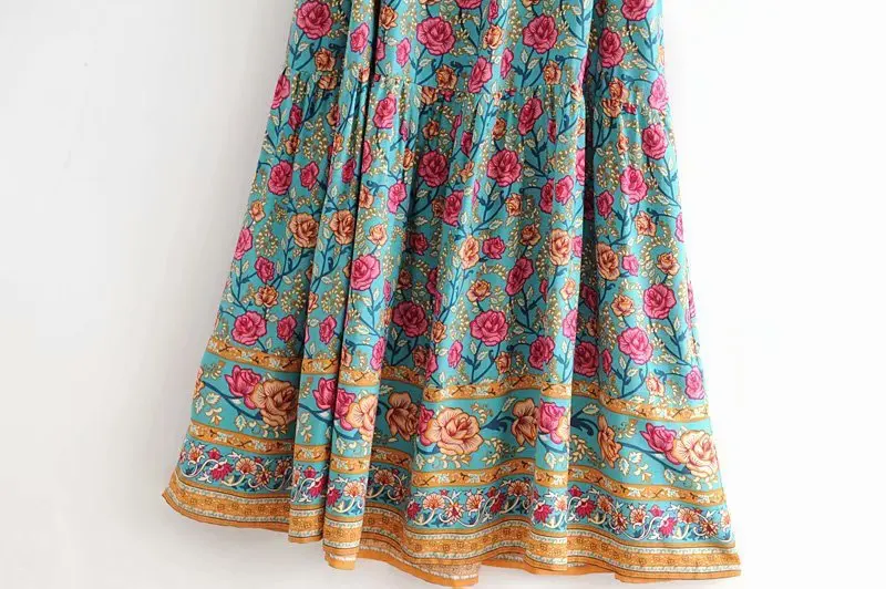 TEELYNN BOHO strapppy платья Gypsy без рукавов летние платья искусственный шелк Цветочный Принт Сарафан Макси платье на бретелях для женщин vestidos