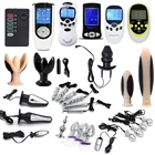 Два полюса электрошок анальный вагинальная пробка с пули вибратор Секс-игрушки Стимулятор клитора массаж простаты Анальная пробка Дилдо Вибратор