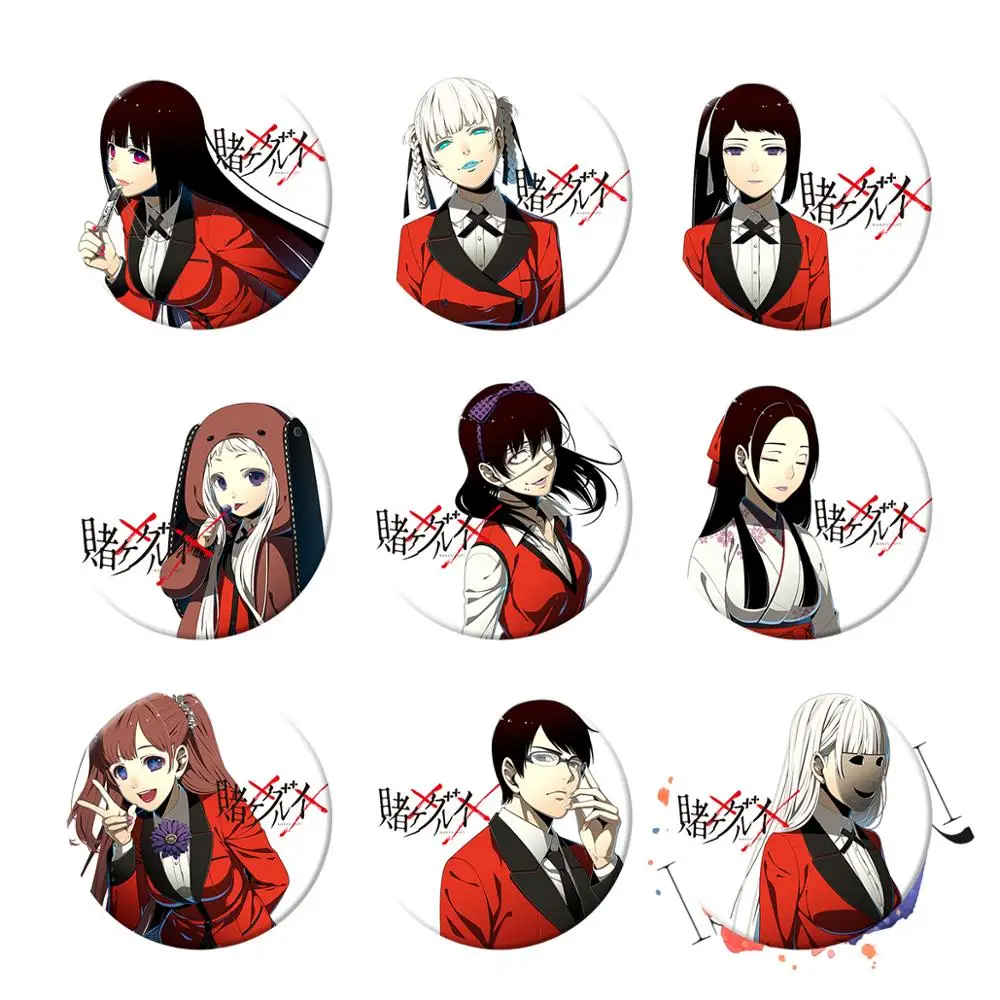 Аниме значок Kakegurui 50 мм юмеко джабами Sayaka Kirari Runa Midari Ikishima Momobami Ririka Yumemi