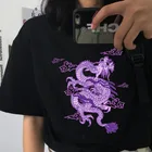 Уличная одежда Harajuku, винтажные Топы в стиле хип-хоп с принтом китайского дракона, женские Y2k Ulzzang, летние свободные, в готическом, панк-стиле, повседневная женская футболка