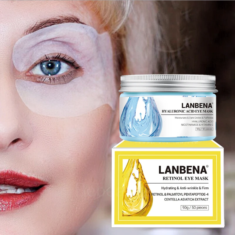 Lambena Patches for Eyes Masks Lanbena Retinol Anti-wrinkle Eye Patch Hyaluronic Acid Moisturizes Against Dark Circles Anti-dark