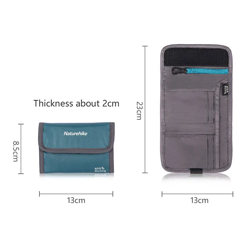 

Naturehike RFID blocking travel wallet multi-function travel ticket anti-splashing water proof storage bag NH20SN003